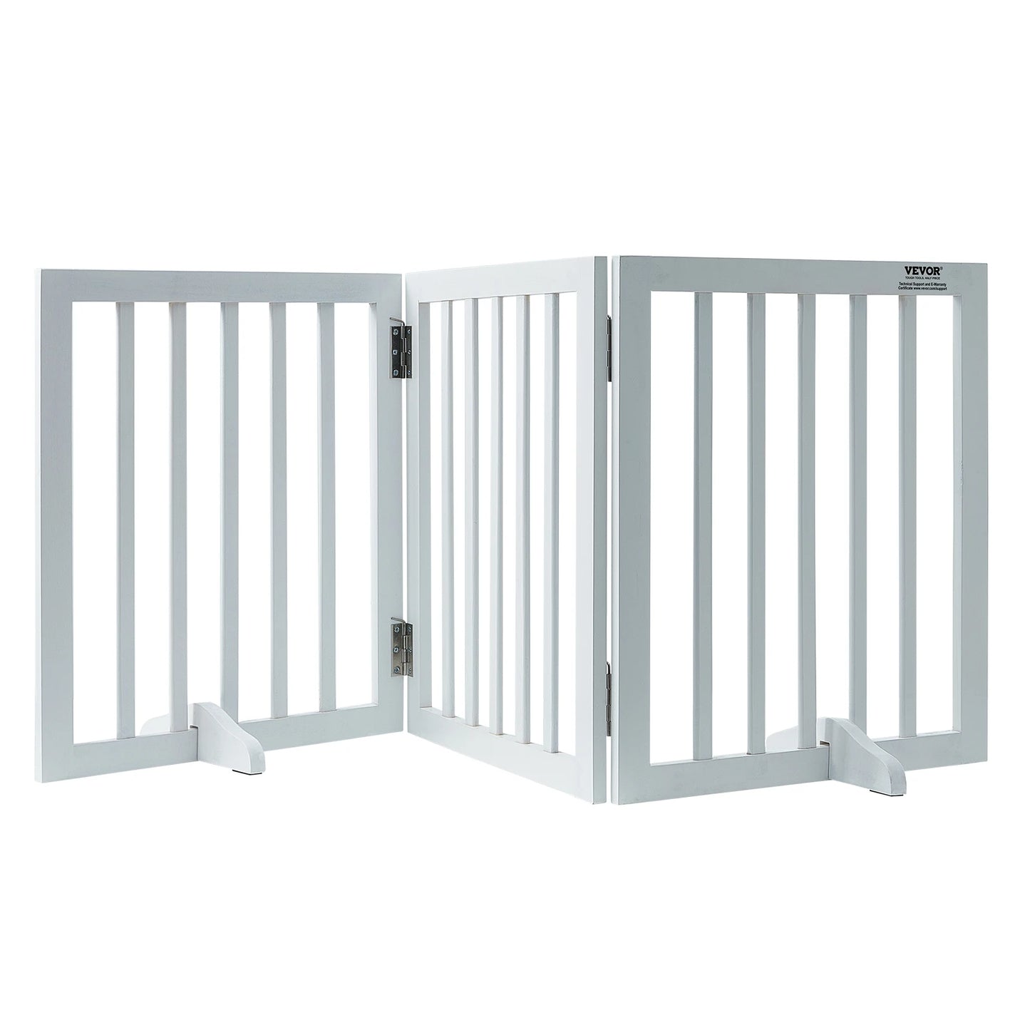 SucceBuy Free Standing Dog Gate With 3 Panels Folding Barrier