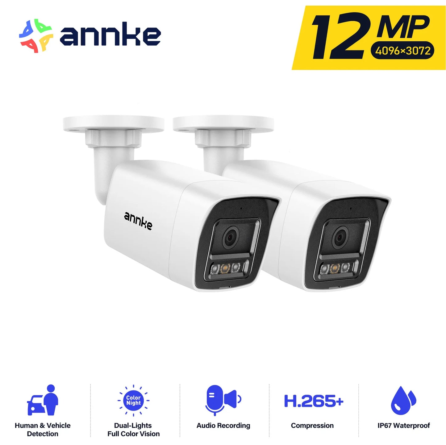 ANNKE 12MP Outdoor Dual-Light PoE Security Camera