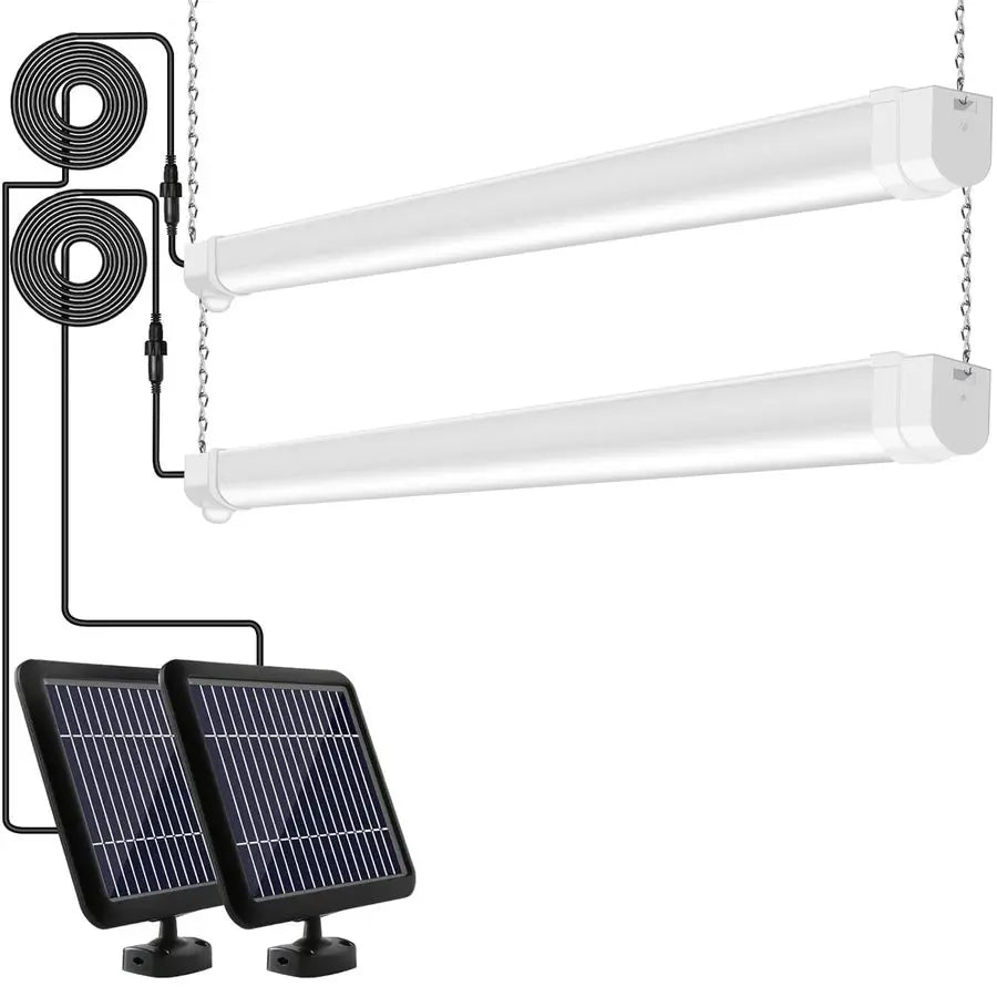 Solar Powered Shop Light With Motion Sensor IP65 Waterproof