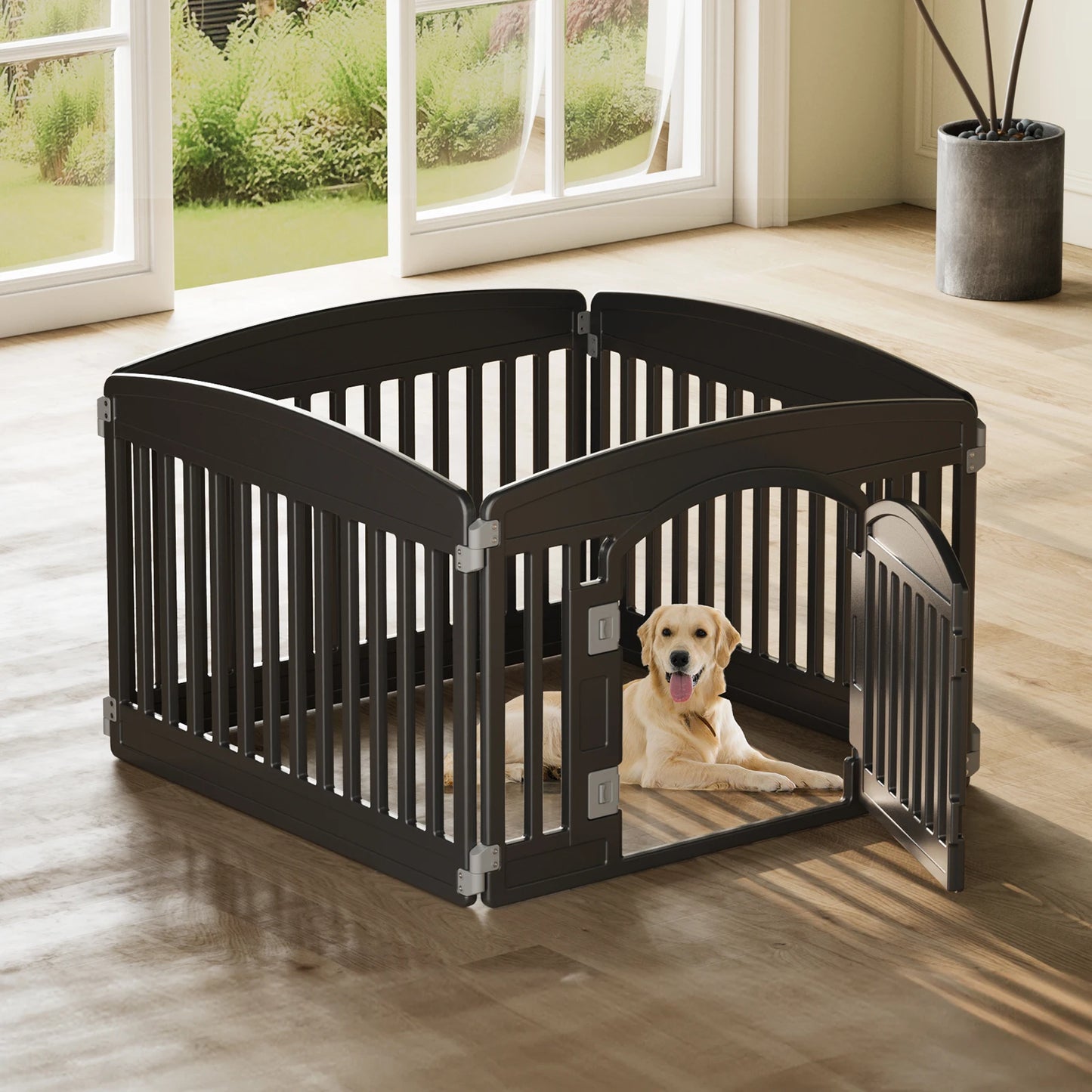 JHK Plastic Dog Playpen Durable Portable Pet Fence