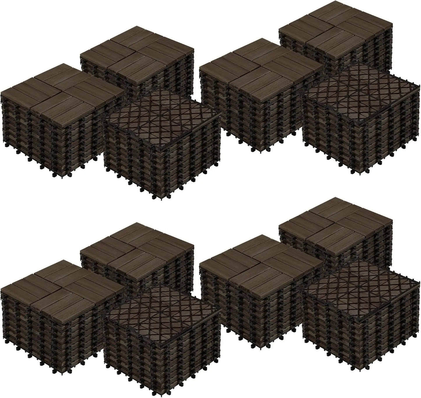 XMSJ Acacia Hardwood Interlocking Deck Tiles Waterproof