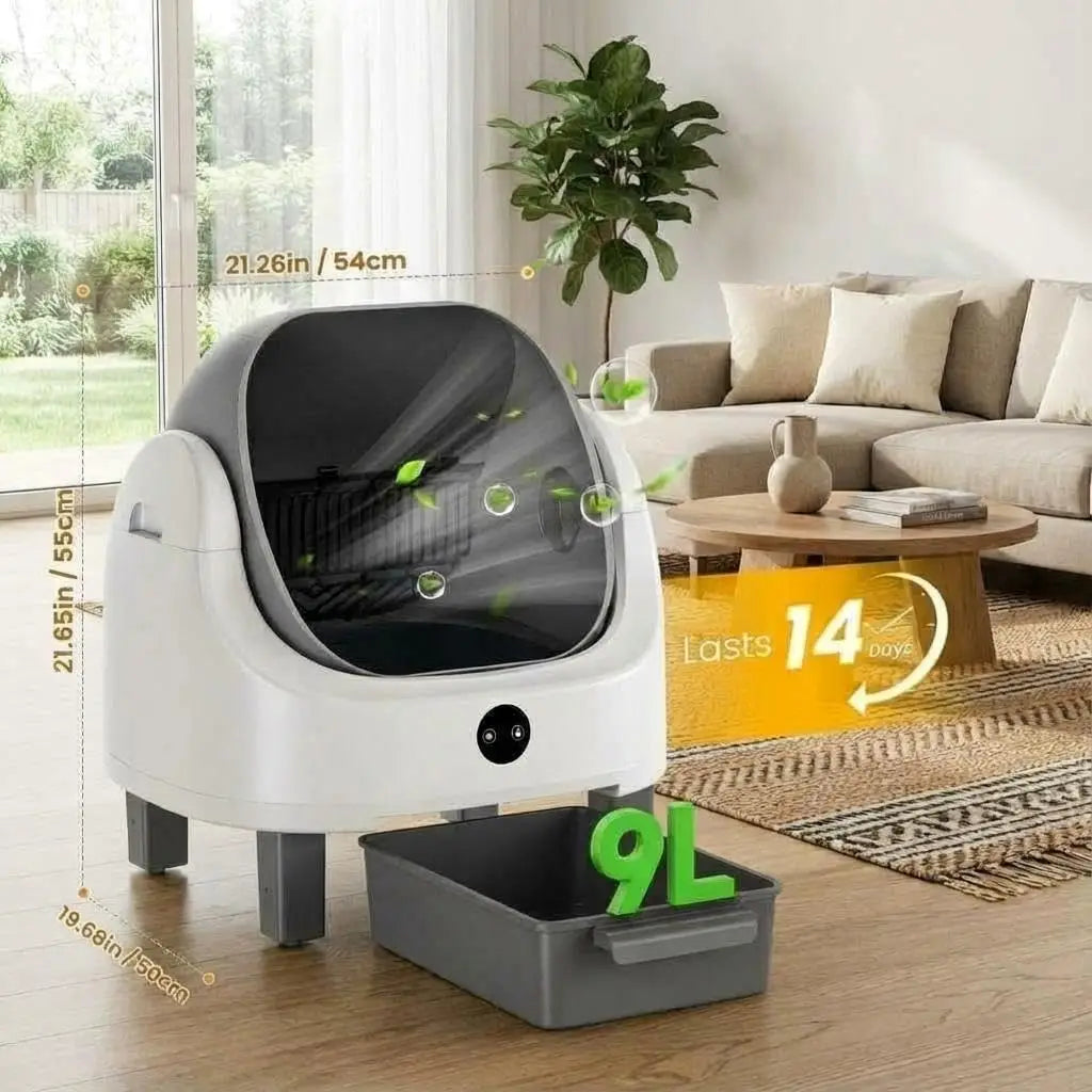 HiMISS Automatic Self-Cleaning Litter Box With Open-Top App Control