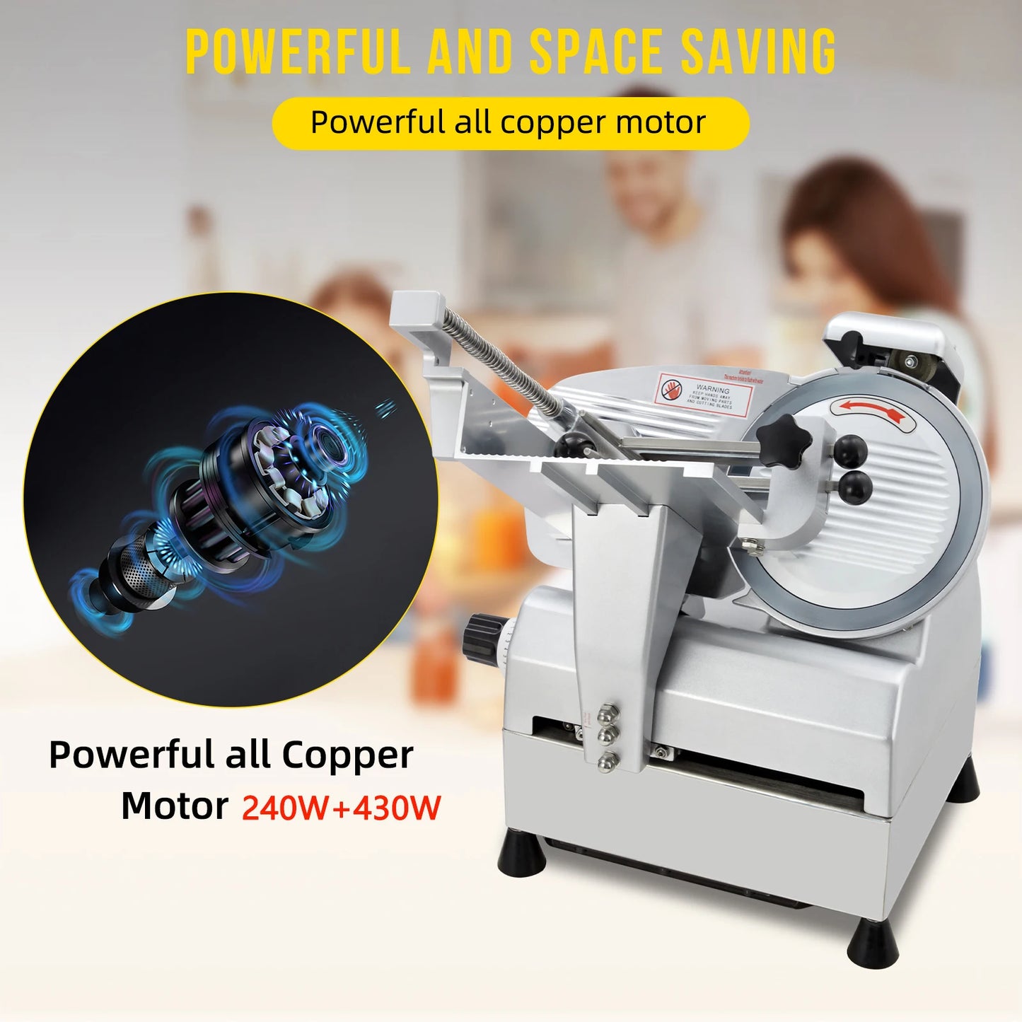 Adoolla Automatic Meat Slicer With Dual 240W and 430W Motors