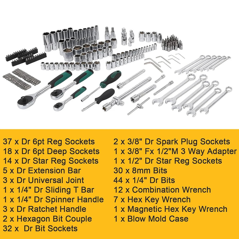 HiMISS Home Auto Repair Tool Kit With Storage Case