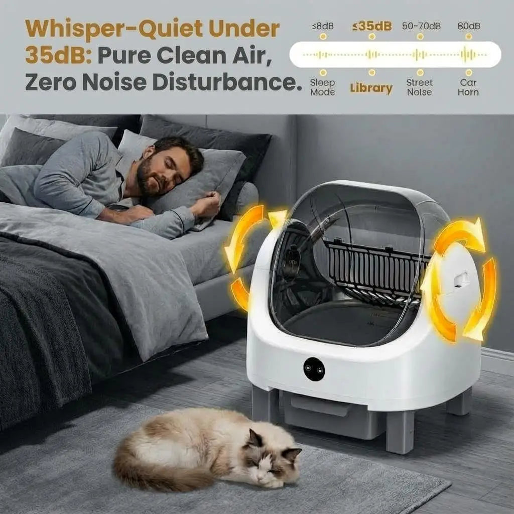 HiMISS Automatic Self-Cleaning Litter Box With Open-Top App Control