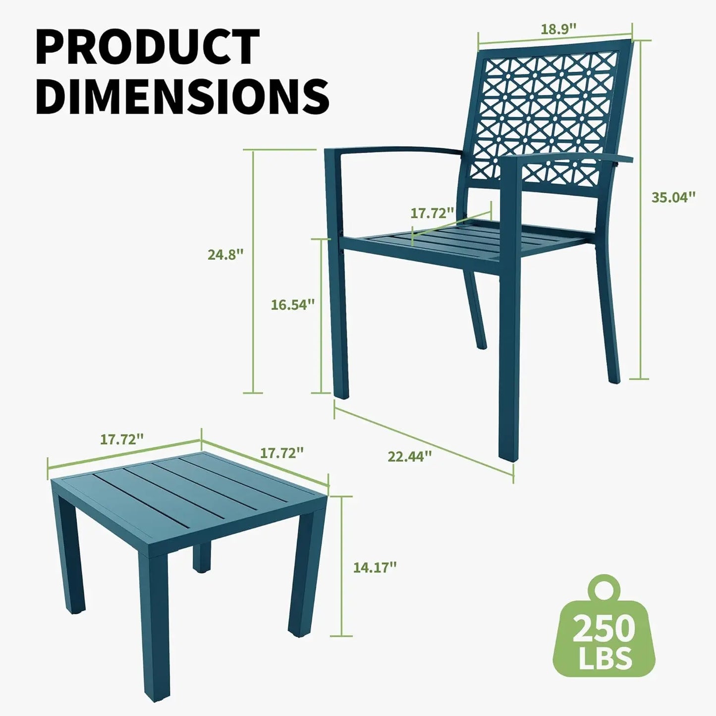 TWISTER.CK Patio Bistro Set Outdoor Table and Chairs