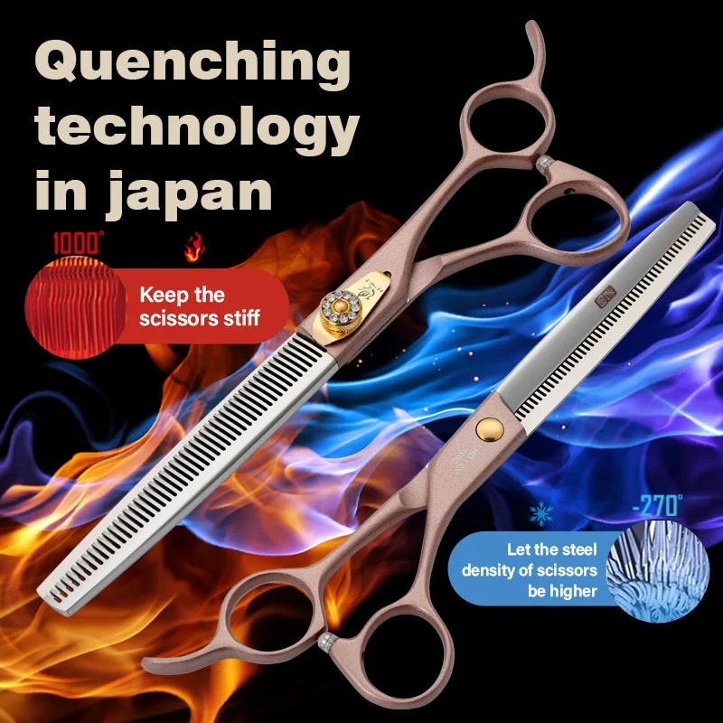 Fenice JP440C Steel Pet Thinning Scissors 35 Percent Professional