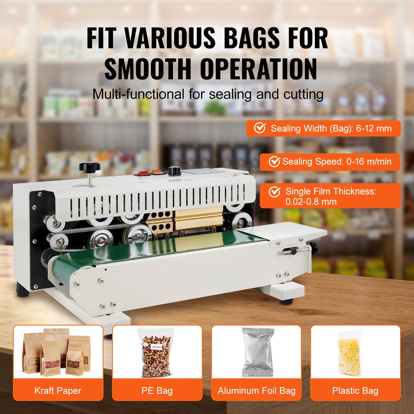 Succebuy Horizontal Bag Sealing Machine Plastic Film Bags